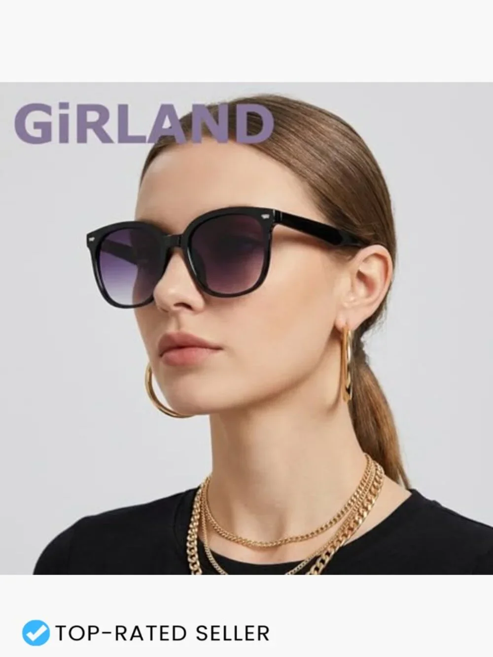 Oversized Square Sunglasses Vintage Retro Big Frame Stylish UV400 Protection